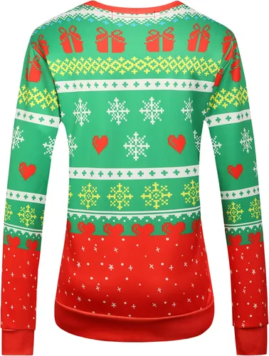 Vista 2 de SSLR - Sudadera divertida y fea de Navidad para mujer