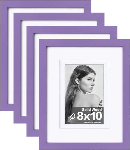 Vista 69 de Egofine - Marcos de fotos de 4 x 6 pulgadas (4 unidades) cubiertos por plexiglás, para fotos de 3 x 4.5 pulgadas / 3.5 x 5 pulgadas con paspartú