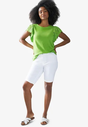Vista 4 de Ellos Bermudas vaqueras de talla grande para mujer