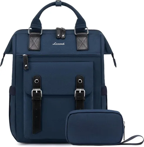 Vista 26 de LOVEVOOK - Mochila para laptop, para viaje de trabajo, bolso de enfermera, profesor, médico, viajero, para computadora de negocios, mochila