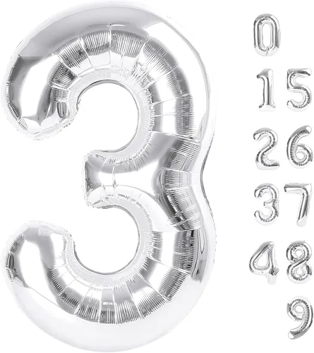 Vista 51 de Globos con números de 40 pulgadas, color negro, para decoraciones de cumpleaños de 10 a 100 años Jumbo 40In & Vibrant Color, With Hanging Holes