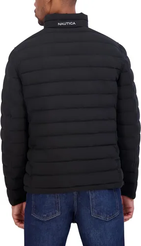 Vista 5 de Nautica Men's Stretch Reversible Midweight Puffer Jacket, Wind and Water Resistant