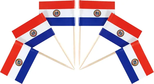 Vista 10 de QQSD Bandera de Albania palillo de dientes Albania Pequeña Bandera para cupcakes, 100