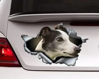 Vista 3 de Calcomanía roja de perro salchicha de pelo largo, calcomanía para mascotas, calcomanía de perro salchicha rojo, calcomanía de vinilo para perro