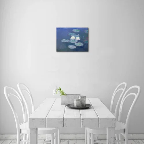 Vista 9 de Wieco Art Lienzos de nenúfares - Arte de pared de Claude Monet famosas pinturas al óleo florales de reproducción estirada y enmarcada con imágenes