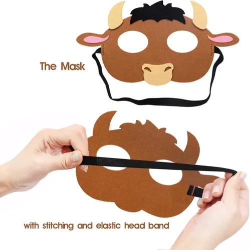 Vista 5 de CiyvoLyeen Party Animals Felt Masks Jungle Farm Forest Animals Theme Birthday Party Favors Party Supplies for Boys or Girls