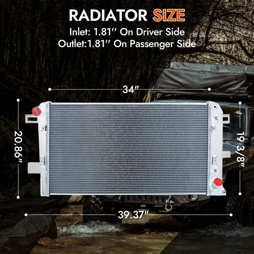 Vista 3 de Radiador Duramax de 6.6L, todos los radiadores de aluminio compatibles con Chevy Silverado GMC Sierra 3500 2500 HD V8 6.6L Duramax LLY LB7, 3 filas