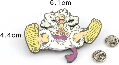 Vista 5 de Pines esmaltados Luffy de anime broches de metal para cosplay insignias de solapa para mochila bolsa ropa regalos para hombres niños y fanáticos