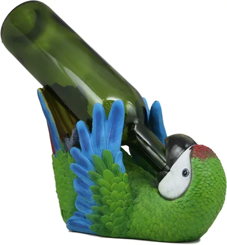 Vista 9 de Ebros Gift Tropical Rio Rainforest BlueScarlet Guacamayo Loro Portabotellas de vino Figura Caddy 10.25 pulgadas de largo Cocina Comedor Fiesta