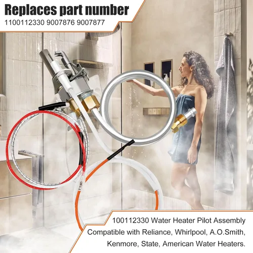 Vista 4 de Actualización 100112330 Conjunto de Piloto de Calentador de Agua, Reemplaza 9007876 Termopila, Compatible con Piezas de Calentador de Agua Whirlpool