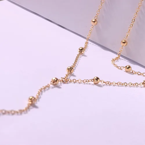 Vista 4 de Collar de cadena de serpiente para mujer, collar de espiga dorada para adolescentes y niñas, collar en Y de moda Lariat
