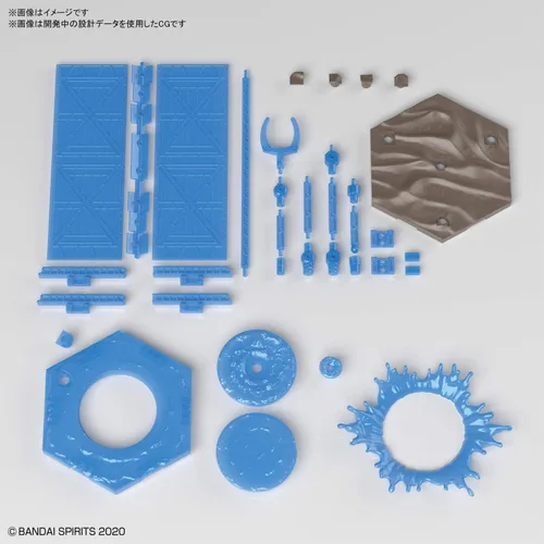 Vista 4 de Bandai Hobby - Misiones de 30 minutos - Base de escena personalizada #05 (versión Waterfield), Bandai Spirits 30MM 1/144 Model Kit Base