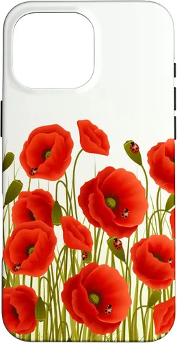 Vista 18 de iPhone 13 Rojo Amapolas Flores En Un Campo Caso