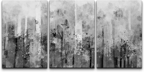 Vista 157 de wall26 Lienzo enmarcado para pared, juego de arte con trazos de pintura roja y naranja vibrante, paisaje, formas abstractas, ilustraciones, arte
