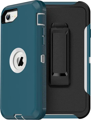 Vista 16 de MXX Funda diseñada para iPhone SE 2020/SE 2022, funda protectora resistente con protector de pantalla [3 capas] cubierta de protección de goma