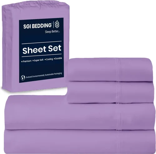 Vista 16 de SGI Bedding - Juego de sábanas de lujo de 4 piezas de algodón egipcio para RV tamaño King - 1000 hilos, sábanas 100% algodón, juego de sábanas