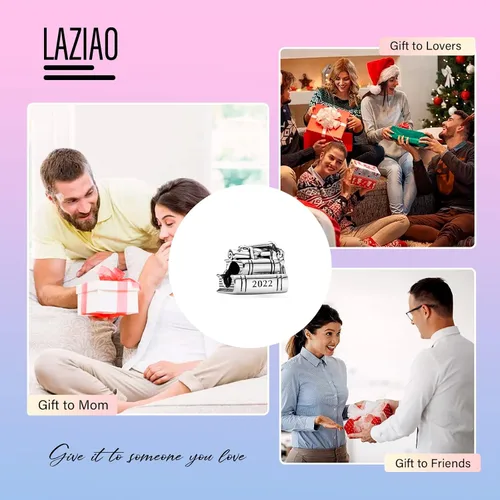 Vista 6 de LAZIAO Jewelry Cartoon Charm 925 Sterling Silver for Bracelets Mothers Day Birthday Halloween Christmas Jewelry Gift