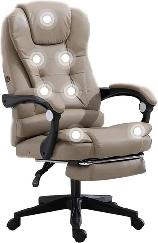 Vista 10 de Leather Desk Gaming Chair with Footrest 7-Point Massage Double seat Cushion Ergonomic High Backrest Office Computer Chairs for Workspace Conference