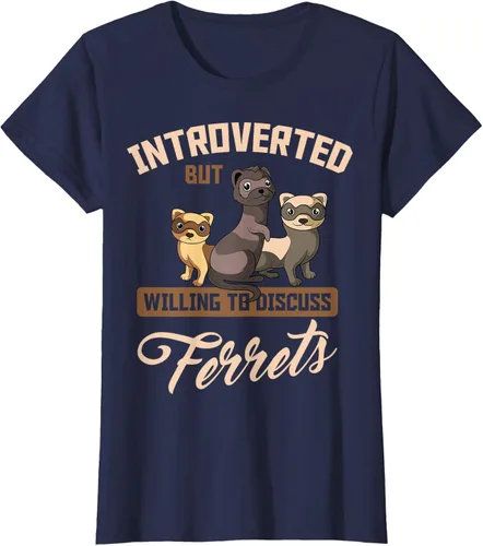Vista 31 de Camiseta para amantes de los animales de los hurones, Negro, S