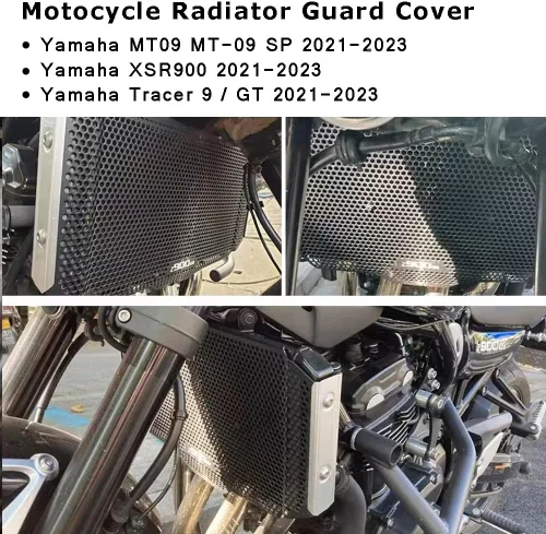 Vista 2 de MT09 2021-2023 Cubierta de protección de rejilla de radiador de motocicleta para MT 09 MT-09 SP TRACER 900 GT Tracer 9/GT XSR900 2021 2022 2023