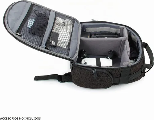 Vista 4 de USA Gear Mochila compacta para drones – Funda para dron cuadricóptero RC compatible con DJI Mini 4K, DJI Mini 3, AVIALOGIC, Controller y más Negro
