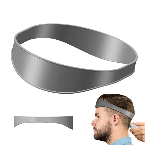 Vista 10 de Plantilla de afeitado con escote y guía de corte para hombres, color negro