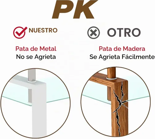 Vista 8 de Mesa de centro rectangular de vidrio de 39.4 pulgadas, mesa de centro blanca con vidrio templado y patas de metal, mesa central moderna de 2 niveles