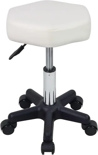 Vista 9 de FURWOO Taburete con ruedas hexagonales con ruedas para spa y salón de masaje, color negro