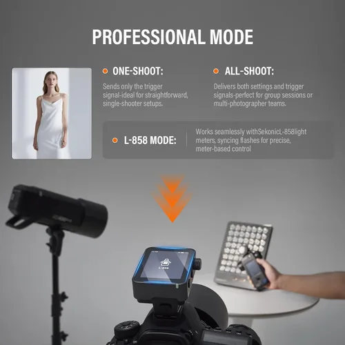 Vista 3 de Godox X3 Pro C TTL Disparador de flash inalámbrico para Canon (2026 actualizado) Control Camera Shutter, HSS, 2.4G X System, 2.4" OLED
