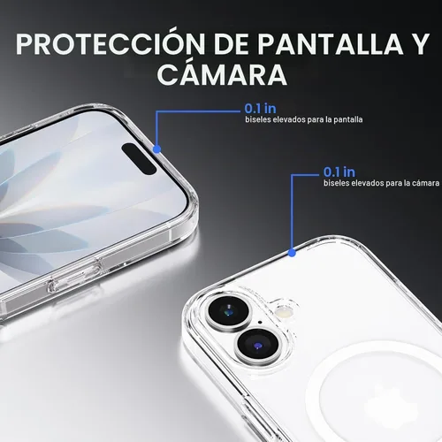 Vista 6 de PAUL B Funda para iPhone 17 2025 (compatible con MagSafe) protección contra caídas de grado militar (probada hasta 13 pies), antiamarilleamiento