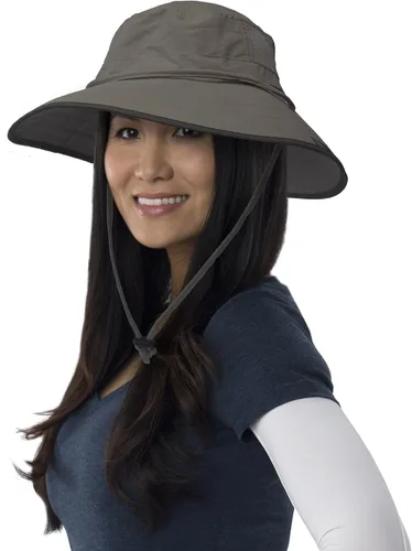 Vista 3 de Sun Protection Zone Sombrero unisex para actividades al aire libre ajustable con factor de protección solar 100 y 50+, talla única , Carbón