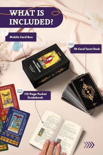 Vista 3 de Wyspell Tarot for Learning - Tarot Cards with Meanings on Them & Guidebook