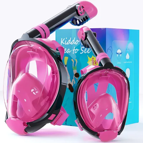 Vista 11 de Greatever G2 Adults Kids Full Face Snorkel Mask 2 Pcs,Snorkeling Gear with Latest Dry Top System,Foldable 180 Degree Panoramic View,Safe