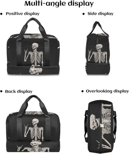 Vista 4 de Bolsa de gimnasio deportiva de girasol amarillo con compartimento para zapatos, bolsa de viaje floral con flores para hombres, mujeres, niños