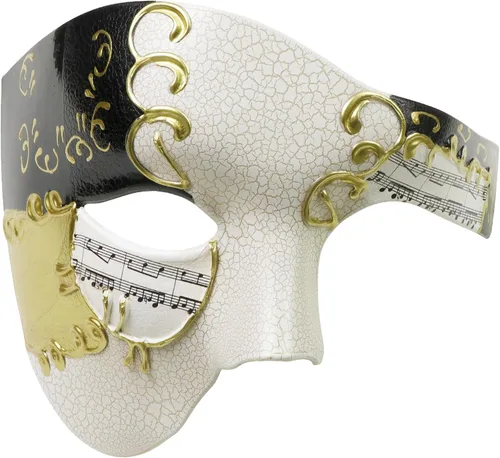 Vista 21 de Thmyo Half Face - Máscara de mascarada de carnaval veneciano para hombre, diseño vintage de Phantom of the Opera