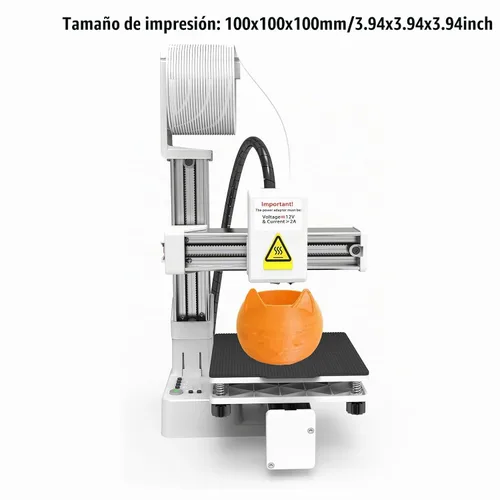 Vista 4 de Impresora 3D para principiantes, tamaño compacto, alta resolución, calefacción eficiente, diseño robusto, para proyectos educativos, color blanco