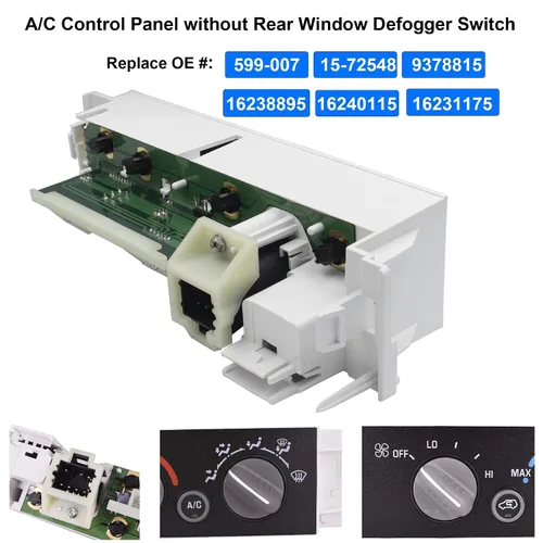 Vista 2 de 9378815 15-72548 599-007 Panel de Control del Calentador AC Módulo de Control del Clima Interruptor Sin Desempañador de Ventana Trasera