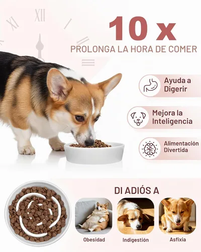 Vista 3 de TRUVIC Recipientes de alimentación lenta para perros de cerámica, tazón de rompecabezas de alimentación lenta de 1.5 tazas para perros que comen