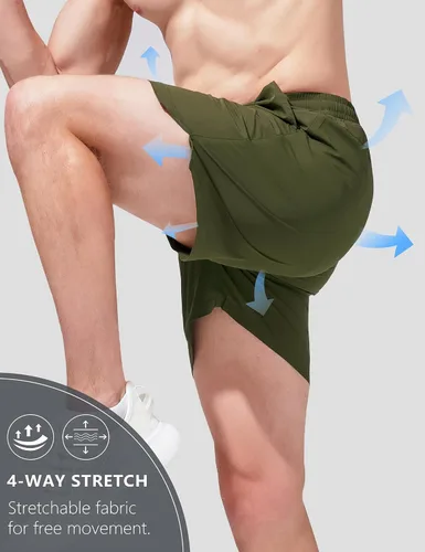 Vista 2 de Aleture Men's 5" Running Shorts Quick Dry Athletic Workout Gym Shorts with Pockets