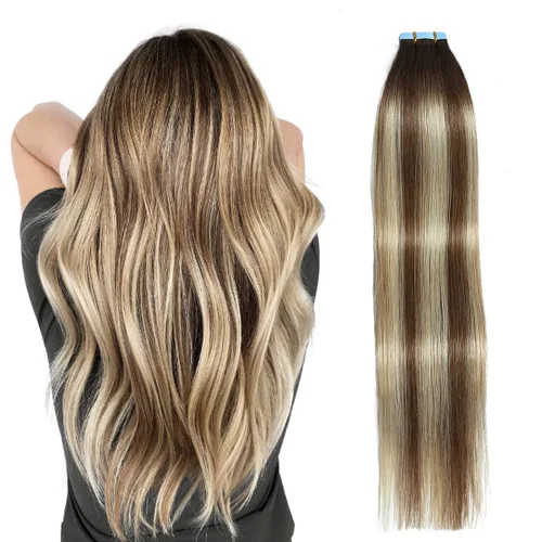 Vista 23 de SUYYA Extensiones de Cabello Humano Rizado Liso con Cinta, Color Negro Natural, Extensiones de Cabello con Cinta, Cabello Humano Rizado Liso, 12