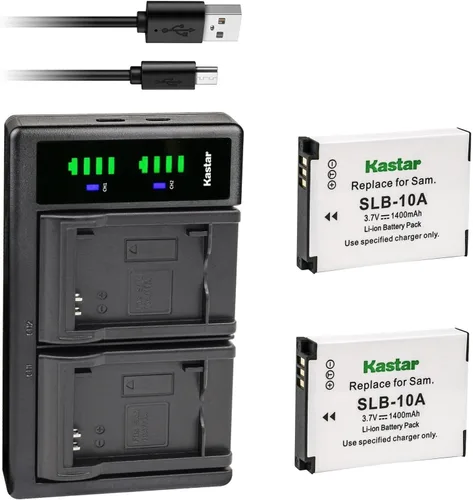 Vista 5 de Kastar Cargador de batería USB SLB-10A LTD2 para Samsung WB200F, WB250F, WB280F, WB350F, WB500, WB550, WB600, WB650, WB700, WB750, WB800F, WB850F