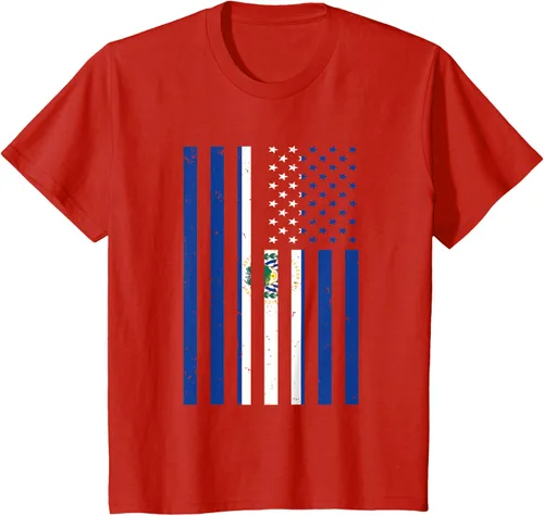 Vista 3 de El Salvador Shirt - El Salvador USA America Flag Men Women T-Shirt