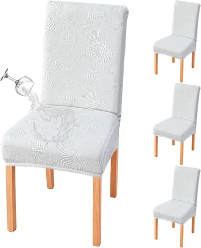 Vista 44 de Genina - Juego de 2 fundas impermeables para sillas de comedor, fundas para sillas de cocina, color beige