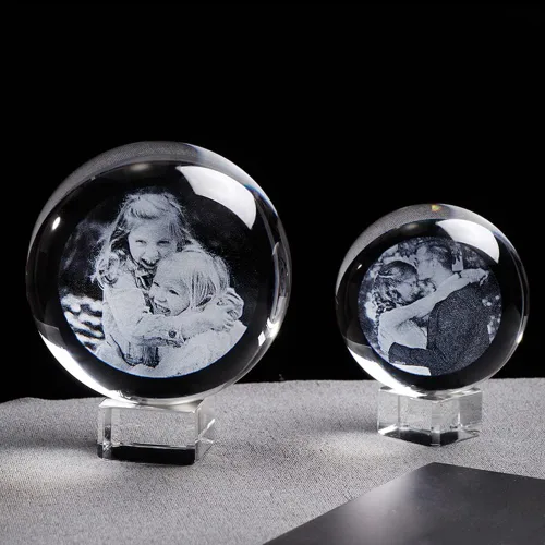 Vista 5 de Bola de fotos de cristal personalizada, bola de cristal con foto personalizada, accesorios de decoración del hogar, esfera de cristal para fotos