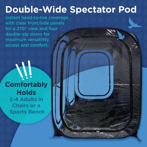 Vista 5 de WeatherPod® Side-by-Side™ 2-4 Person Pop-Up Sports Tent Pod - The Original Shark Tank Instant Setup All-Weather Shelter for Outdoor Sports, Rain