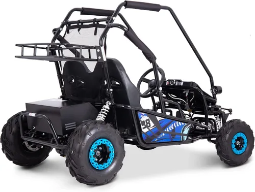 Vista 4 de MotoTec Mud XL 60v 2000w Electric Go Kart Full Suspension Blue Azul