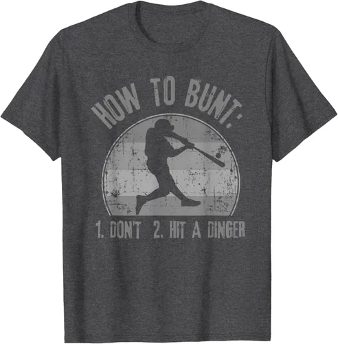 Vista 39 de Cómo Bunt Don't Hit A Dinger - Camiseta divertida de béisbol y sóftbol, Negro, S