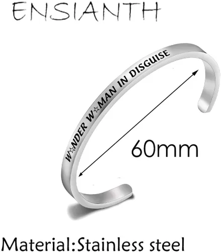 Vista 2 de ENSIANTH WW Jewelry - Regalo inspirado en la película WW en disfraz, joyería del Día de la Madre, Metal, Acero inoxidable