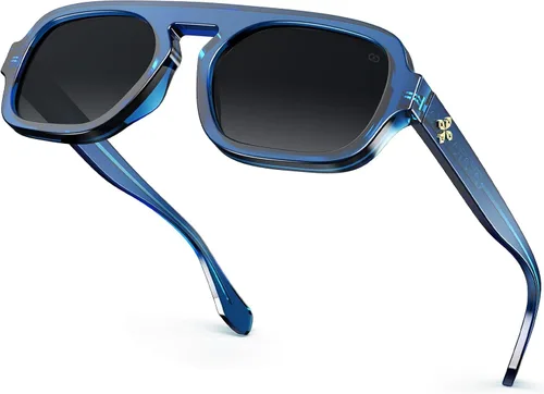 Vista 12 de VISOONE Trendy Square Aviator Sunglasses for Women Men