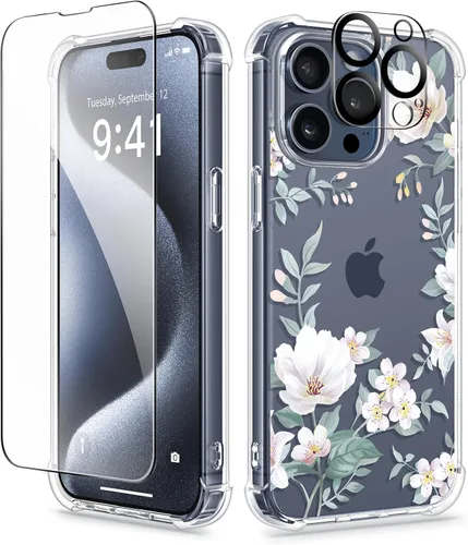 Vista 78 de GVIEWIN - Funda para iPhone 11 con protector de pantalla + protector de lente de cámara, cubierta protectora transparente suave de poliuretano
